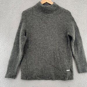 Michael Kors Sweater Womens Medium Gray Wool Blend Mock Neck Pullover Stretch